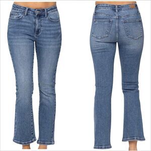 Judy Blue Mid Rise Demi Crop Bootcut Jeans Size 7/28 Medium Wash Stretch